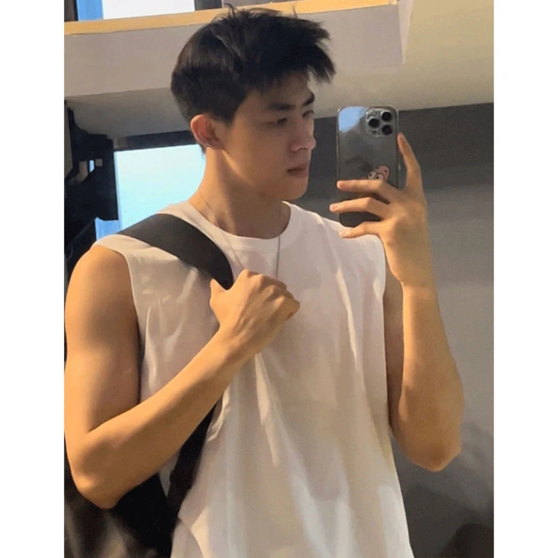 加肥加大码300斤纯棉无袖背心男夏季基础款宽松百搭纯色坎肩上衣