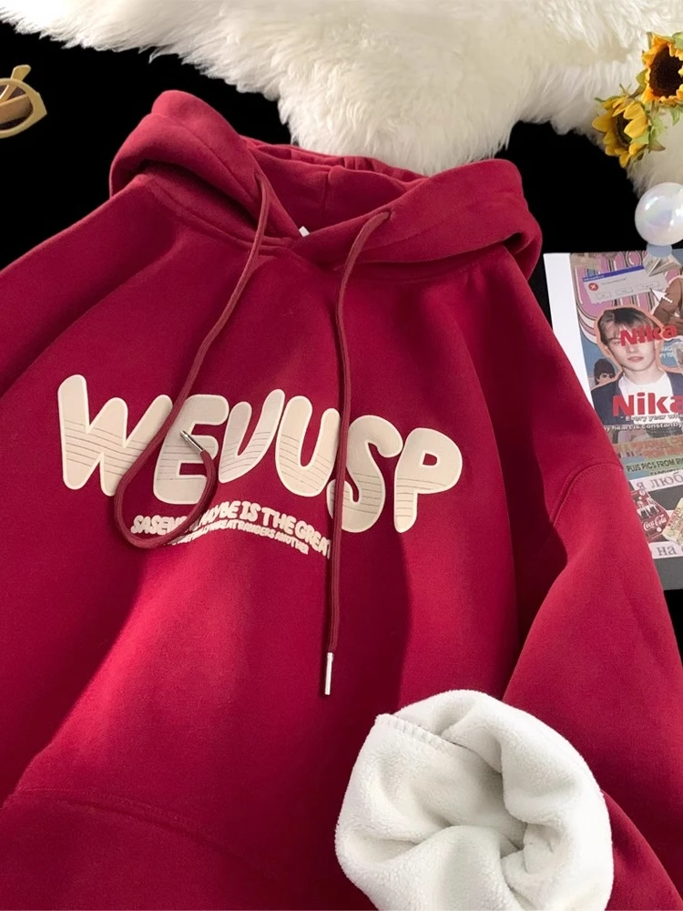 300斤加肥加大码美式连帽即墨卫衣男士秋冬加绒加厚慵懒风外套ins