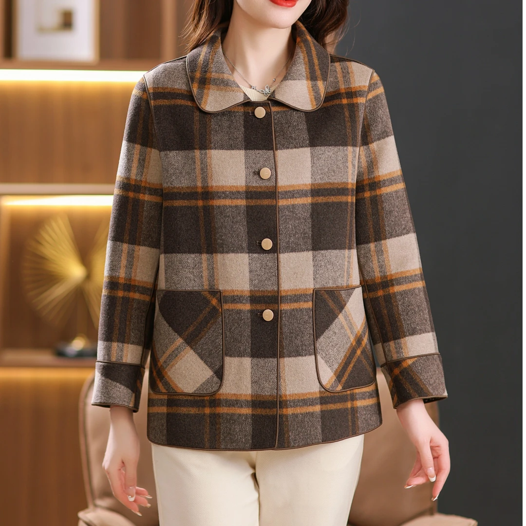 100羊毛手工缝制格子