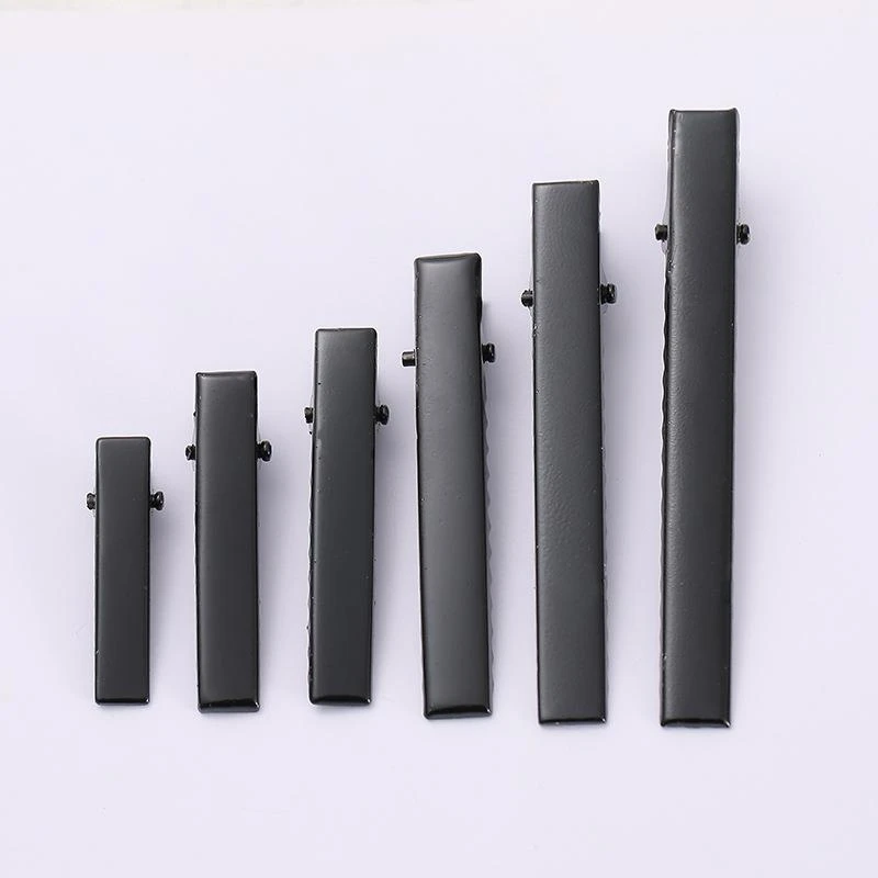 20个加厚方夹饰品头饰材料钢夹黑色烤漆泳黑鸭嘴夹DIY发饰配件