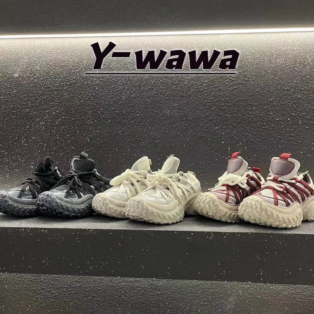 【脏脏鞋】系带拼色休闲运动鞋 跟高5.5