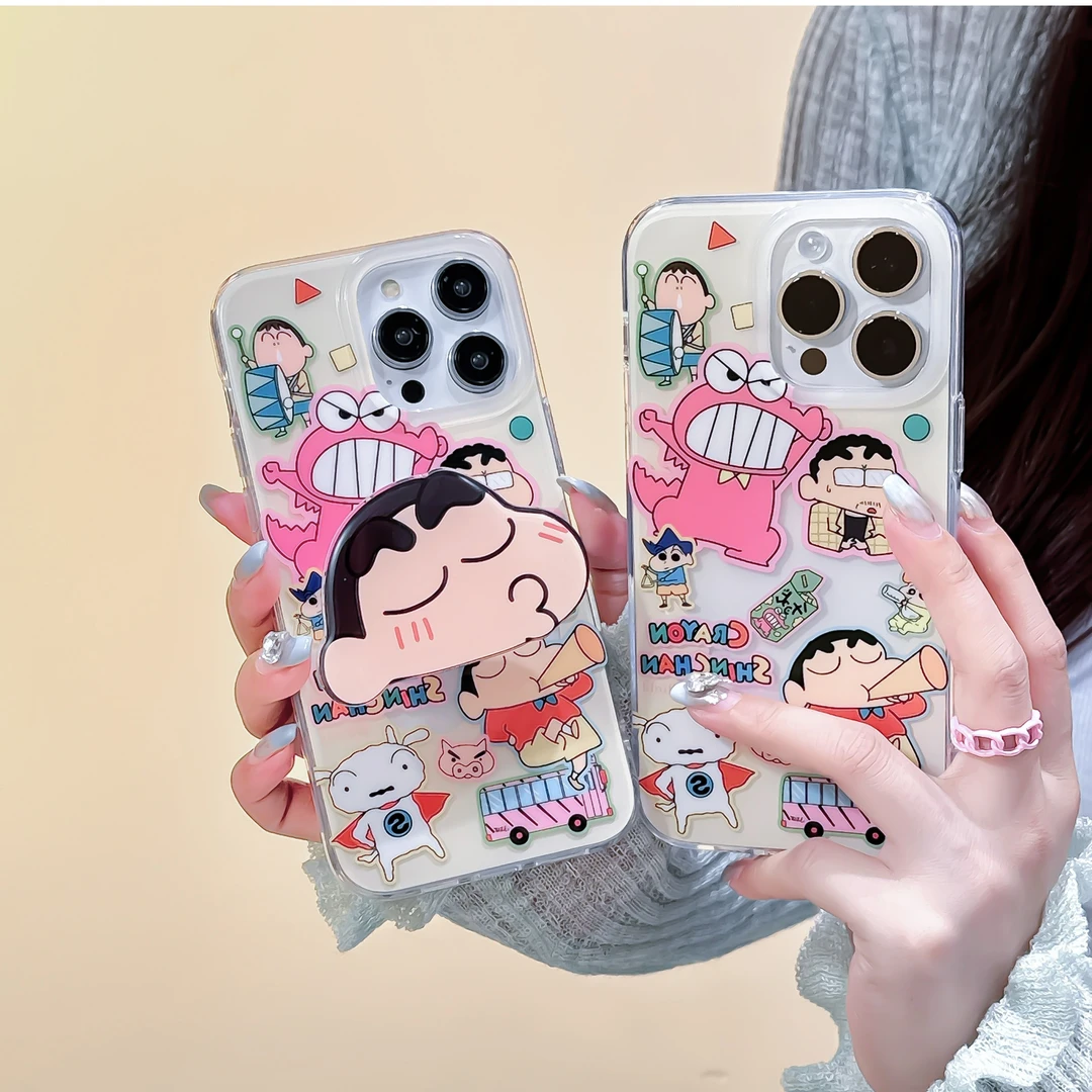 卡通蜡笔小新适用华为苹果13手机壳iphone14pro可爱15全包防摔12