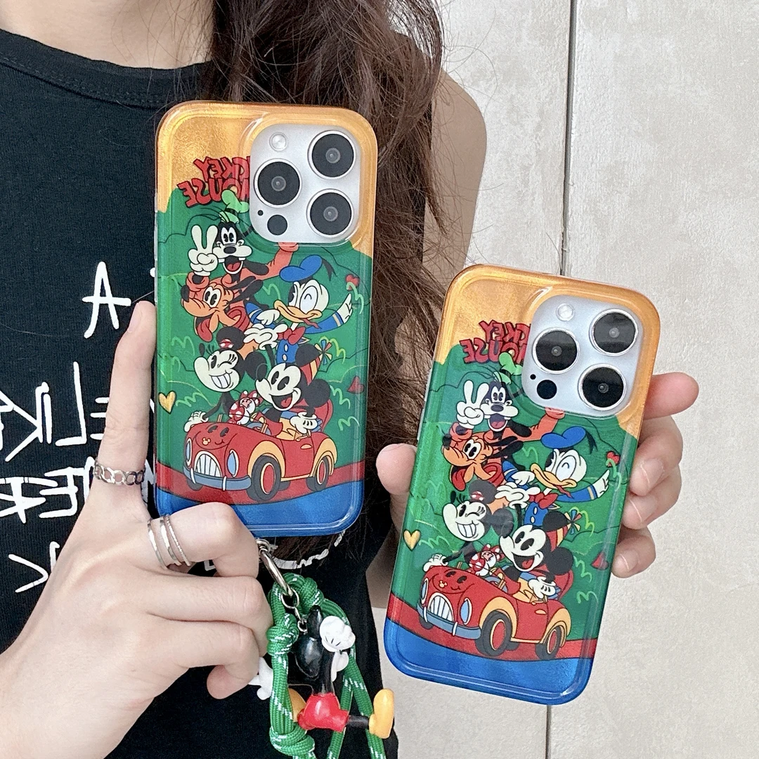 卡通米奇总动员适用苹果13手机壳iphone14全包防摔15promax新款女