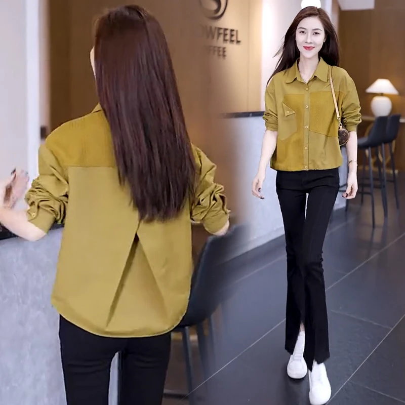 衬衫女设计感小众2025春季新款衬衣时尚洋气宽松显瘦长袖上衣