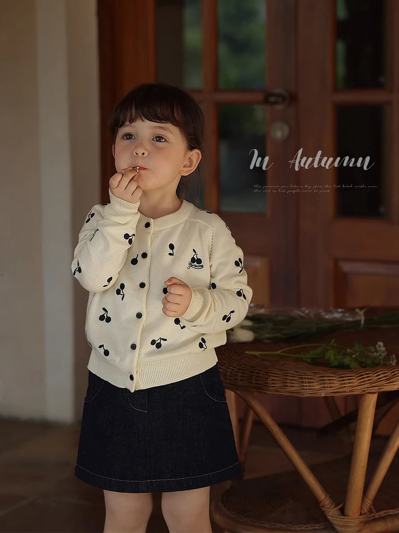 女童毛衣开衫2023新款儿童秋装水貂绒中大童洋气春秋针织衫外套女