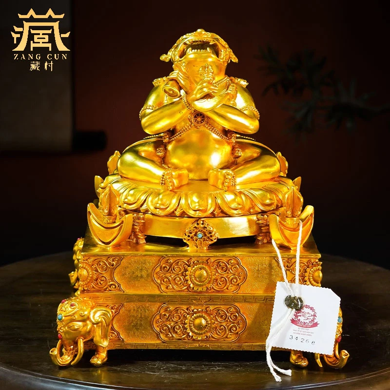 藏村铜鎏金《藏式熏香炉摆件》铜香炉护摩炉家用香薰炉香粉炉塔香炉