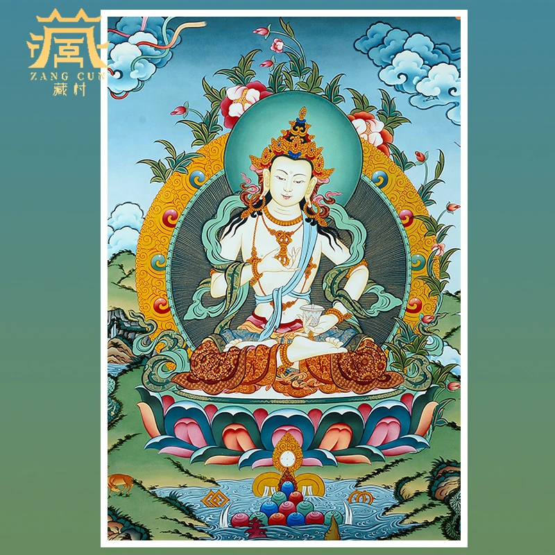 藏村《金刚萨埵唐卡》矿物颜料家居唐卡装饰画西藏玄关唐卡壁画