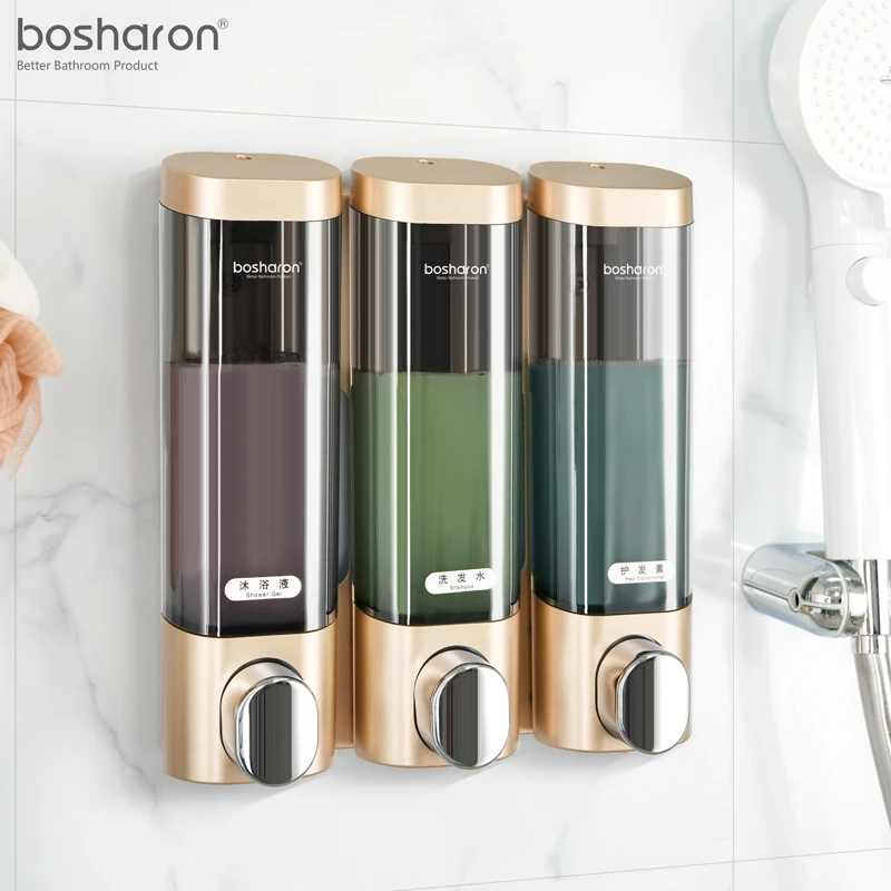 宾馆壁挂皂液器免打孔洗手液盒子酒店卫生间浴室家用沐浴露按压瓶