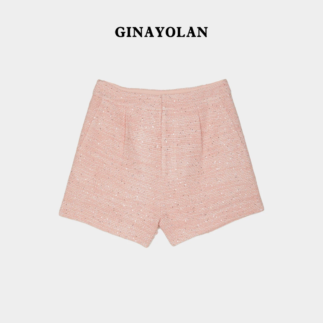 GINAYOLAN/ 瑾颜【珠片系列】原创轻奢奢华亮片时尚精致短裤