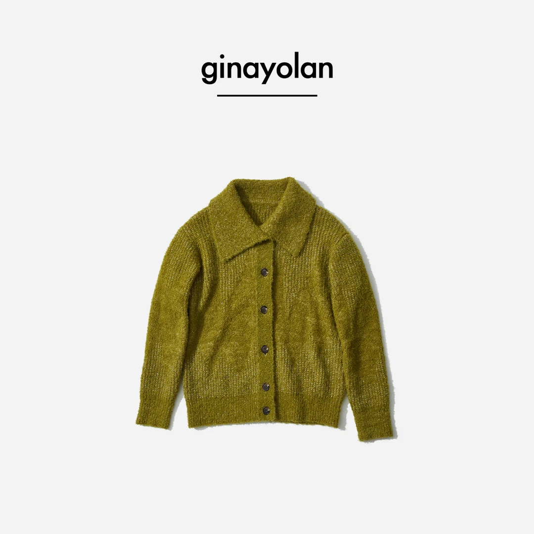 GINAYOLAN/瑾颜【奢系列】意大利进口奢华面料秋冬重磅针织开衫