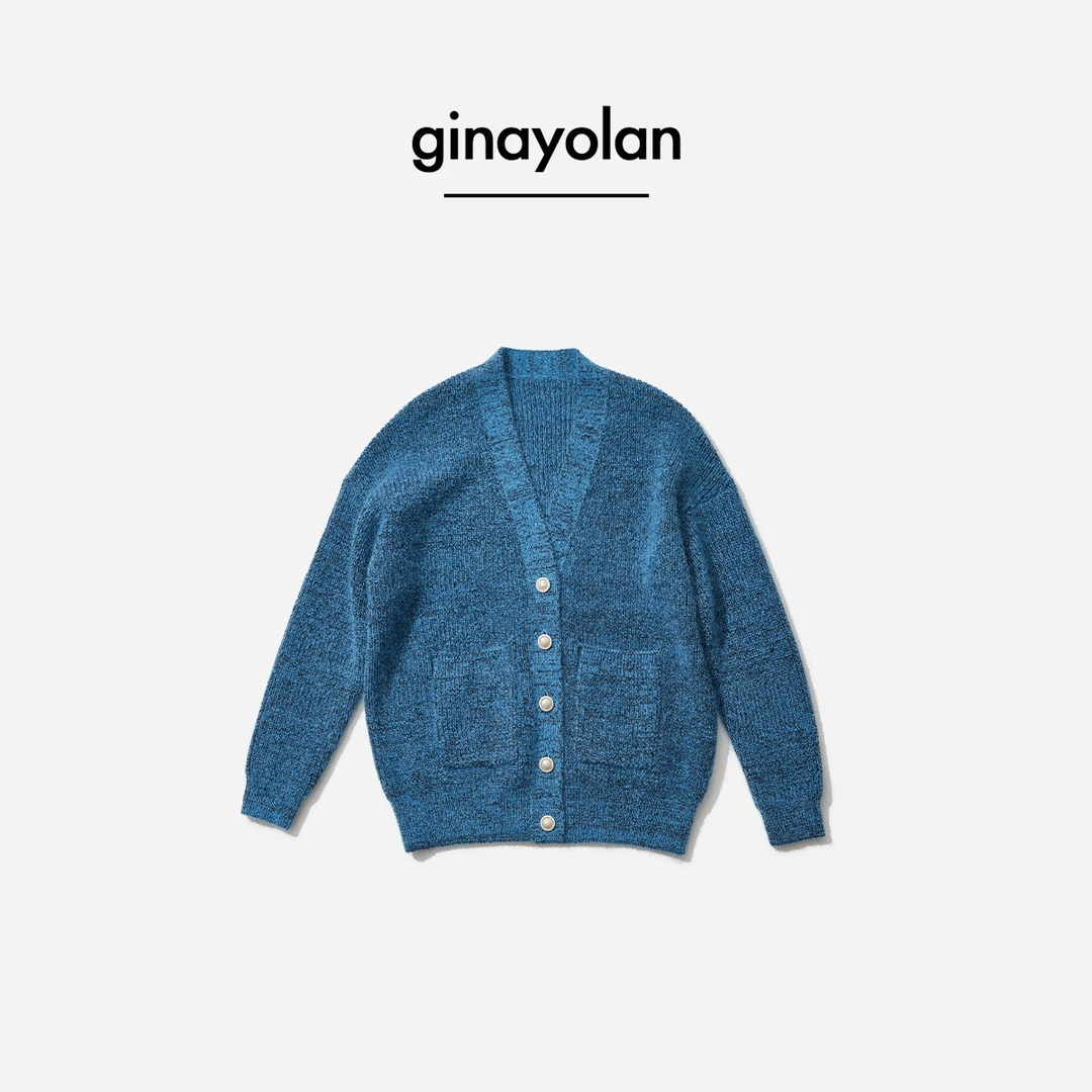 GINAYOLAN/ 瑾颜 【设计师系列】意大利进口面料秋冬精致针织开衫