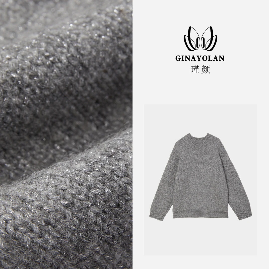 GINAYOLAN/瑾颜【重磅小尾巴】意大利进口面料休闲宽松针织秋冬毛衣