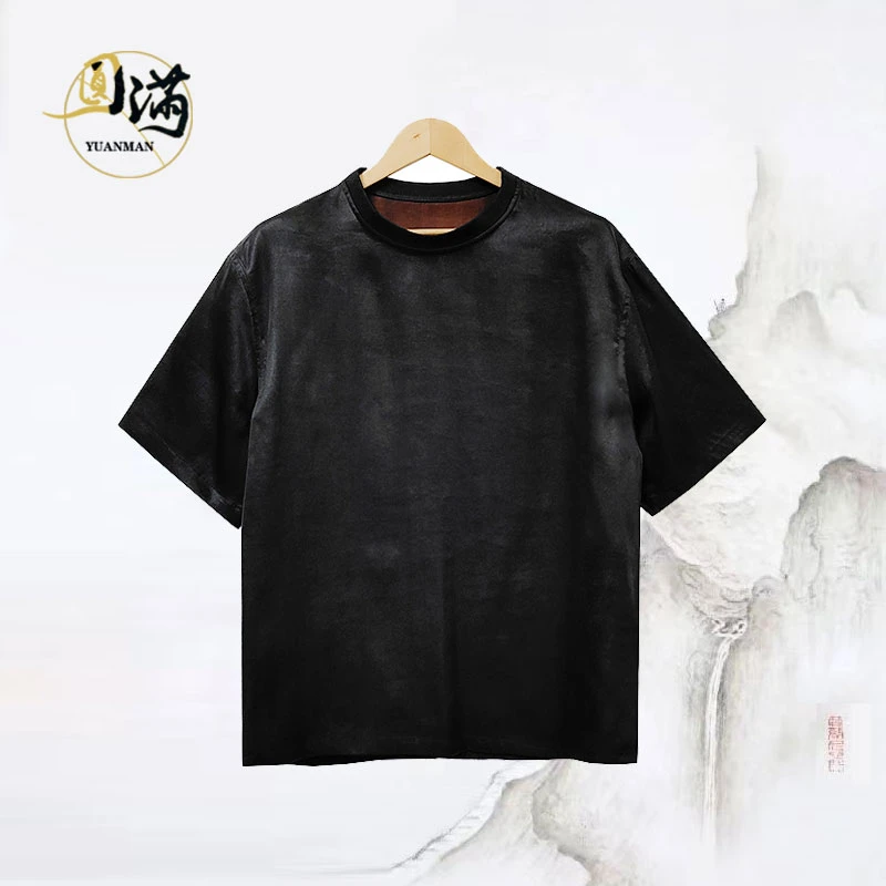 [圆满香云纱]桑蚕丝重锻圆领百搭经典T恤上衣TX4005HS