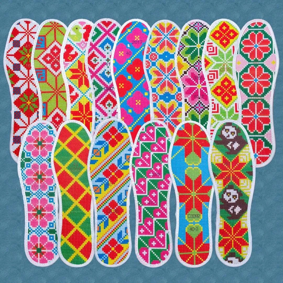 (5双装)十字绣鞋垫2023年新款自己绣半成品简单图案带针带线
