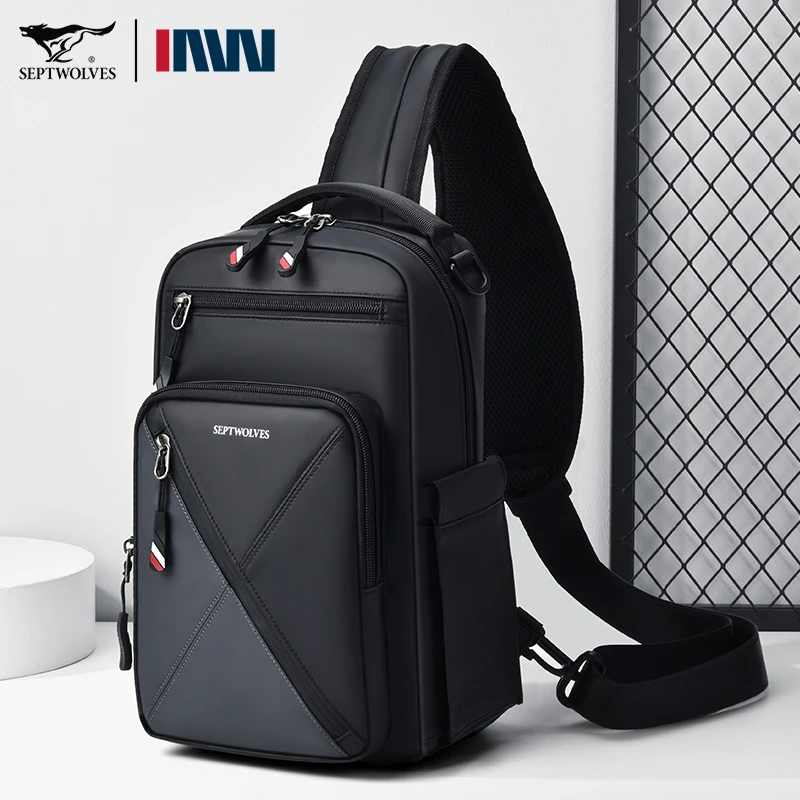 七匹狼男士单肩包潮流休闲户外运动胸包男士包包2025新款斜挎包