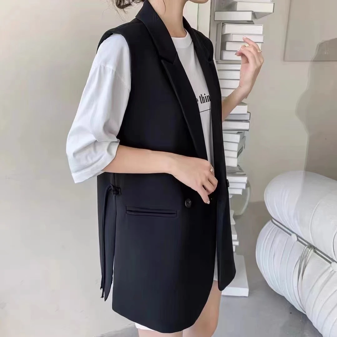 9562新国风西装马甲女春季新款韩版外搭时尚马甲背心宽松外套