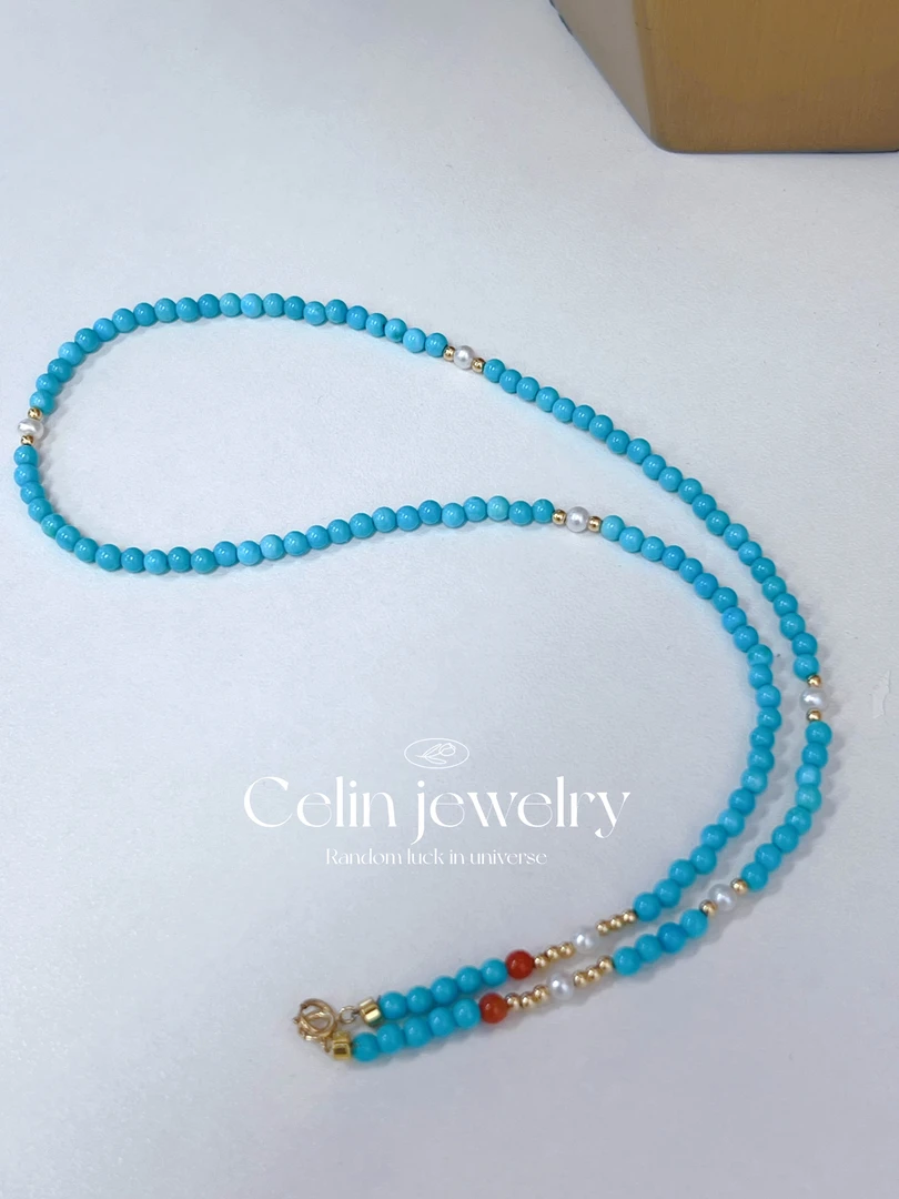 18k金绿松石项链 多样性发货