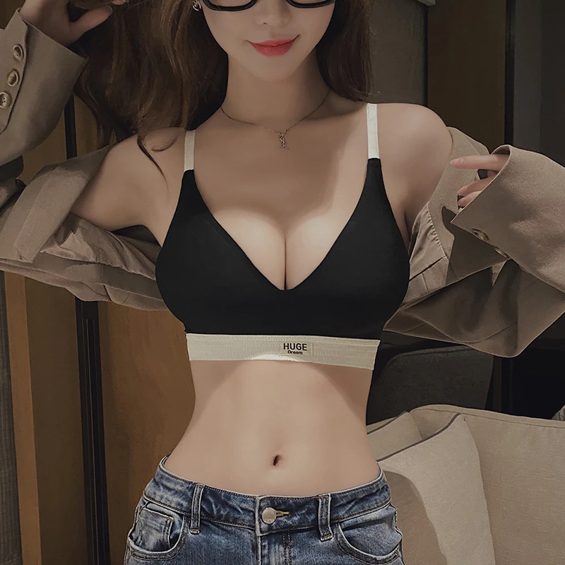 琐薇漫画身材无痕外扩型内衣女小胸聚拢显大软支撑休闲运动文胸罩