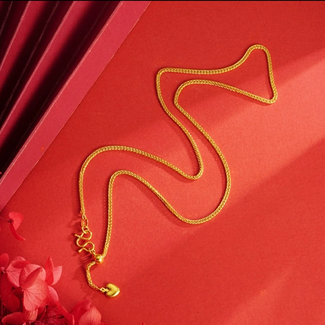 铜合金项链 肖邦链锁骨链项链女金色饰品情侣百搭长款素链54公分