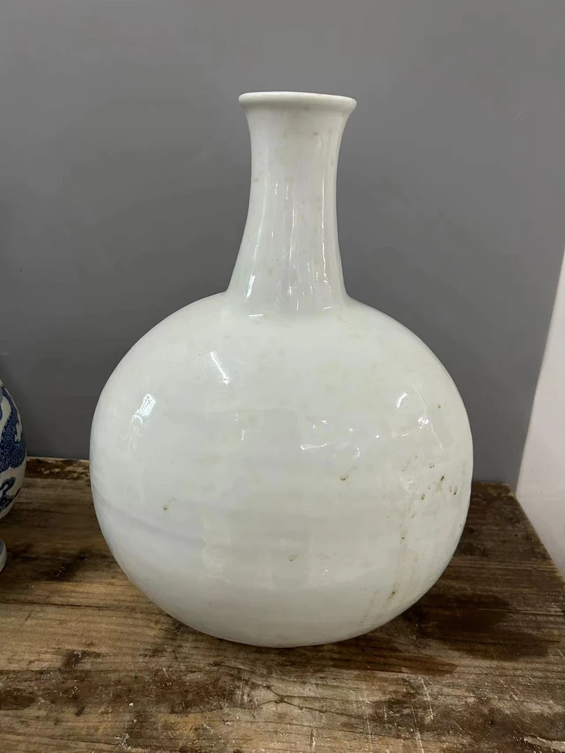 1号链接 花瓶中式纯色玉壶春梅瓶冬瓜瓶白，实物以直播间截图为准