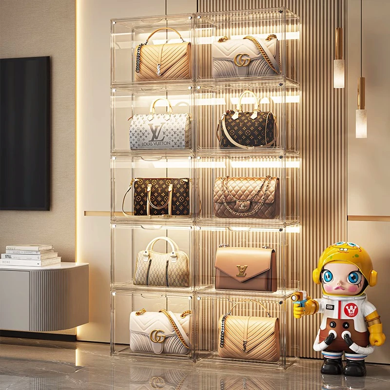 透明包包收纳盒防尘防挤压装奢侈品展示柜包架整理架包包收纳神器