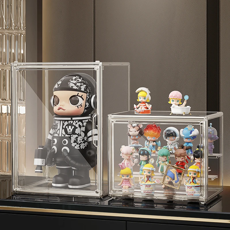 盲盒收纳展示柜透明展示盒积木模型摆件泡泡玛特娃娃大容量收纳盒