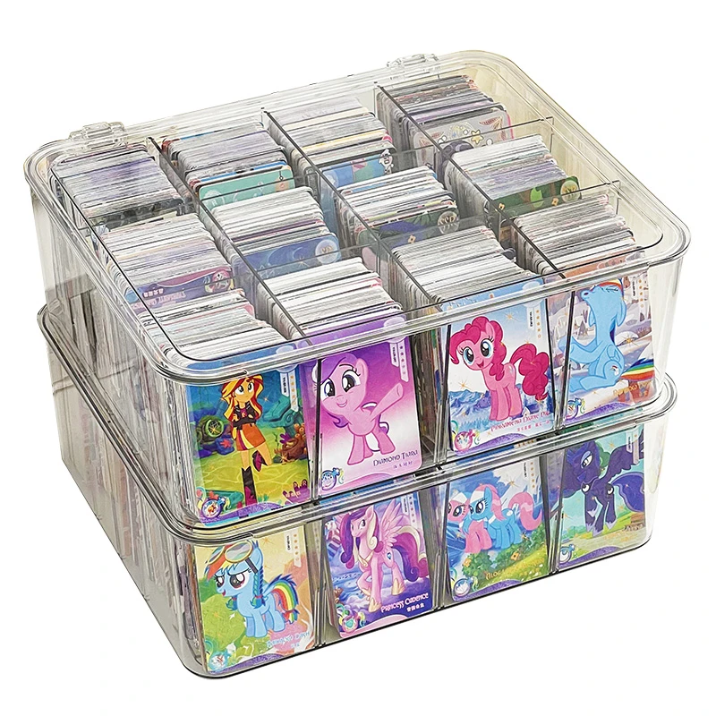 小马宝莉卡片收纳盒分格集卡盒卡膜卡套小卡片带盖卡位盒收纳盒子