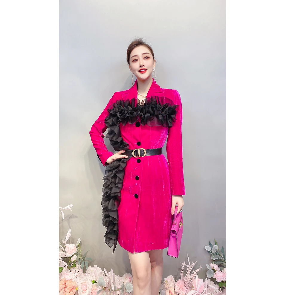 【原创设计师品牌】2024秋冬新品外套连衣裙FW-8251收腰气质复古