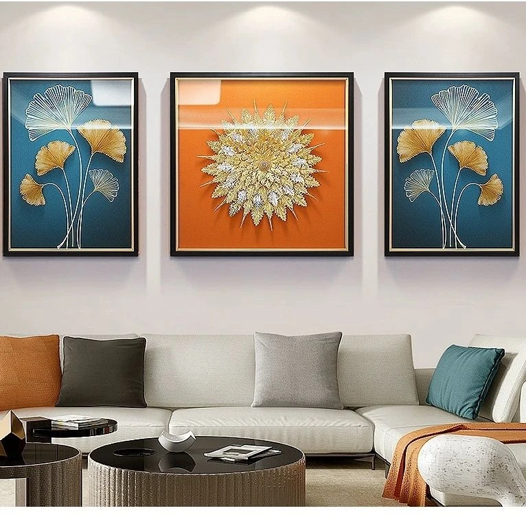 现代轻奢风高档大气手工立体实物挂画高端客厅装饰画沙发背景墙画