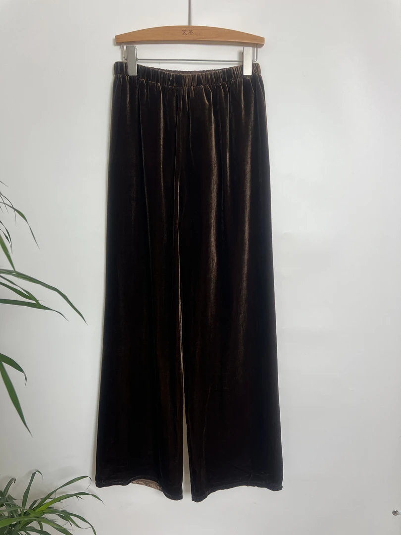 【禾】秋冬款百搭真丝丝绒休闲裤#时尚气质