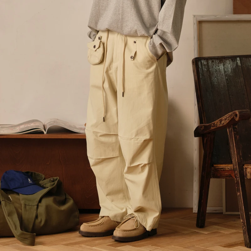 HavenYard可拆卸收纳袋日系廓形伞兵裤工装长裤（附赠双色小包）