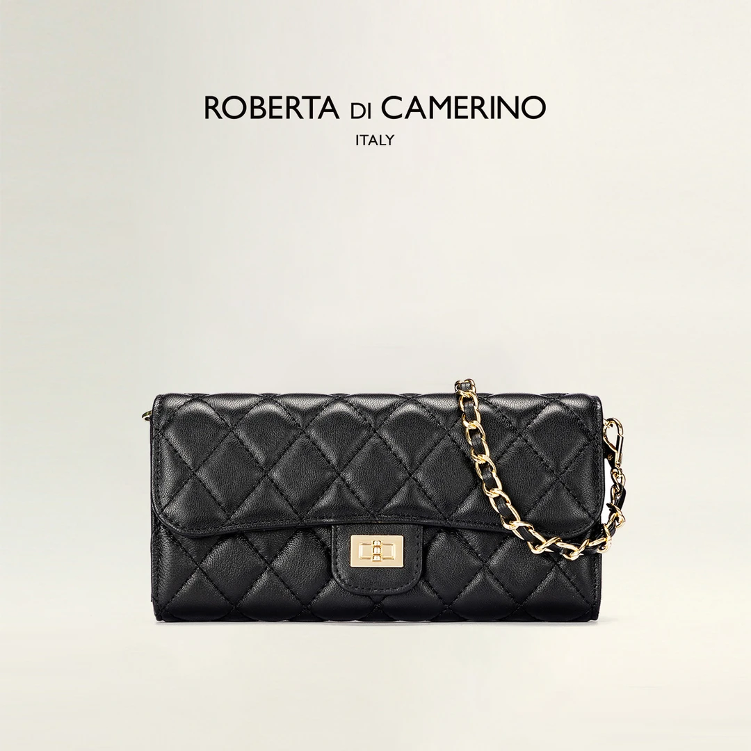 Roberta di Camerino/诺贝达高级羊皮轻奢小方包S18