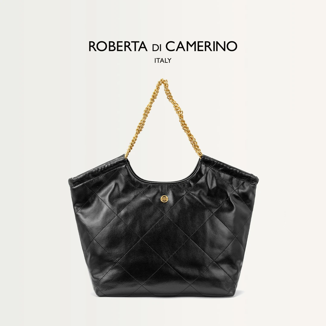 Roberta di Camerino/诺贝达牛皮托特包轻奢大容量单肩包A025