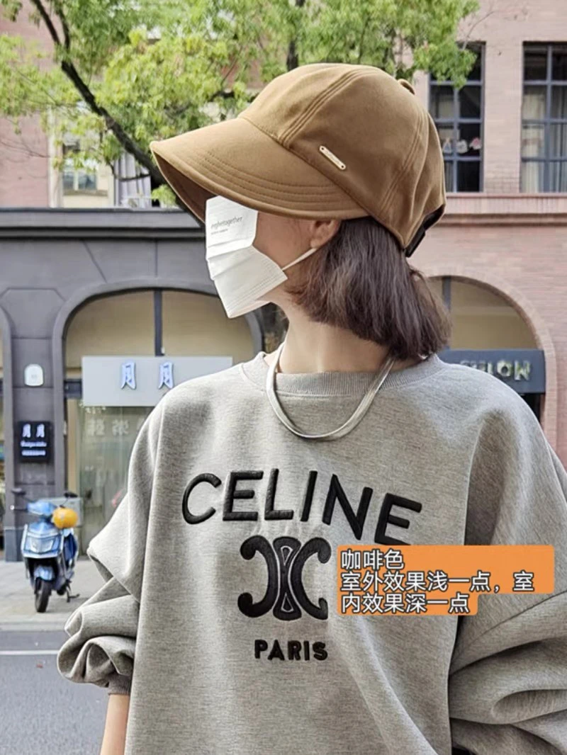 春秋保暖防风防晒帽露丝同款高品质鸭舌帽加大帽檐毛呢帽休闲百搭