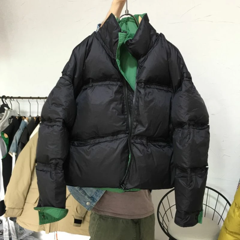 冬季新款撞色羽绒棉服女短款小个子2024冬新款韩系面包服棉衣外套