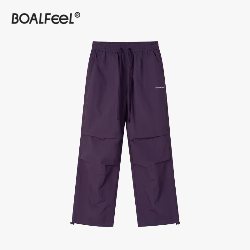 BOALFEEL【大锅】宽松休闲抽绳系带松紧速干运动日系长裤裤脚可调节