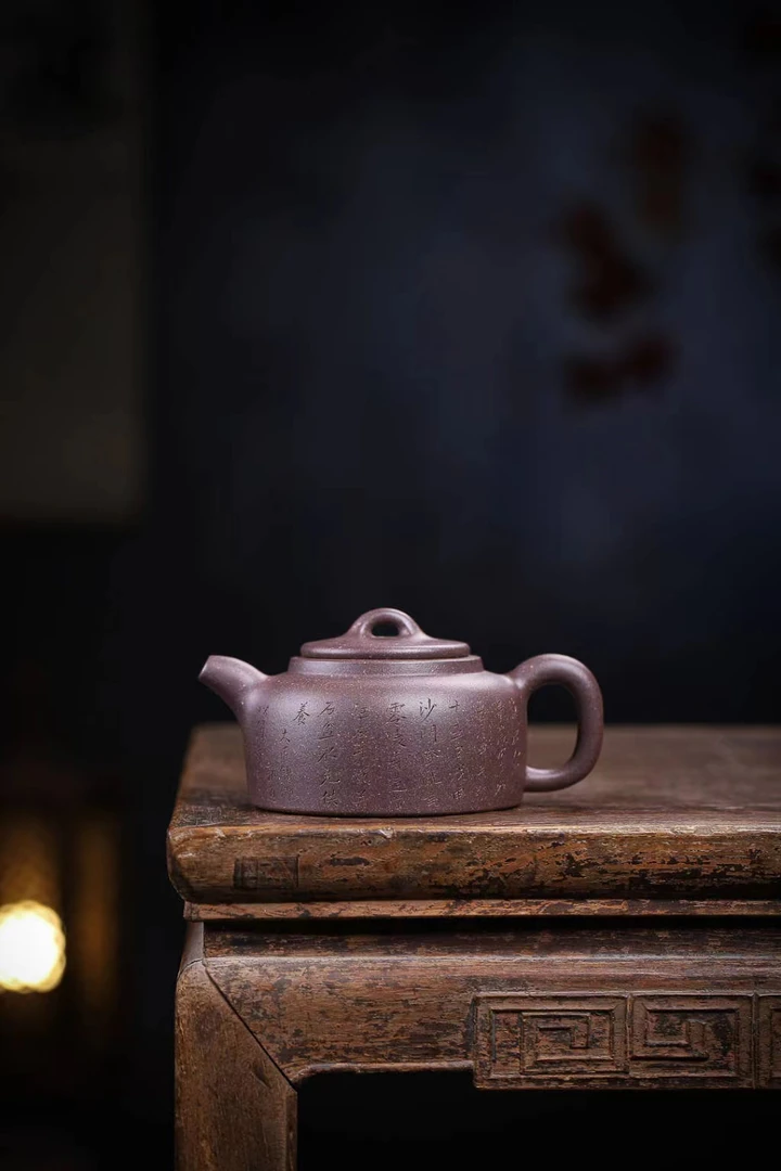 曼生井栏壶】实价 310cc紫金砂 无添加 全手工制