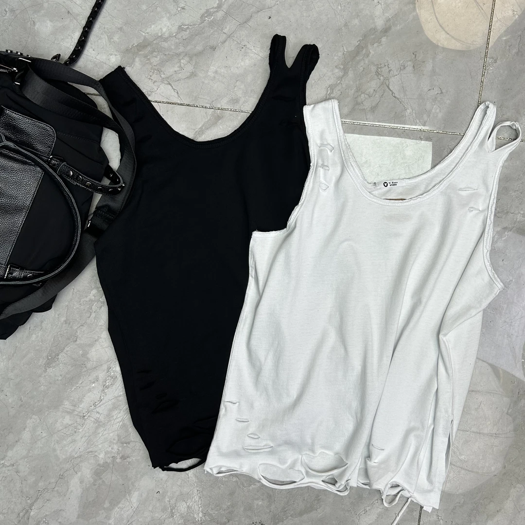 白色美背一体式背心夏季女装秋冬新品设计师款打底吊带背心内搭