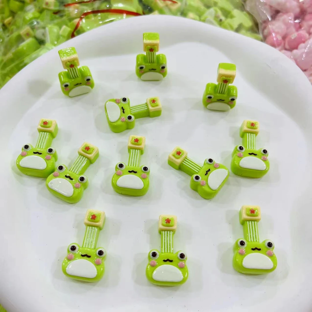 【师姐毒家定制】 青蛙吉他(亮面肤感混装)树脂手工diy饰品配件