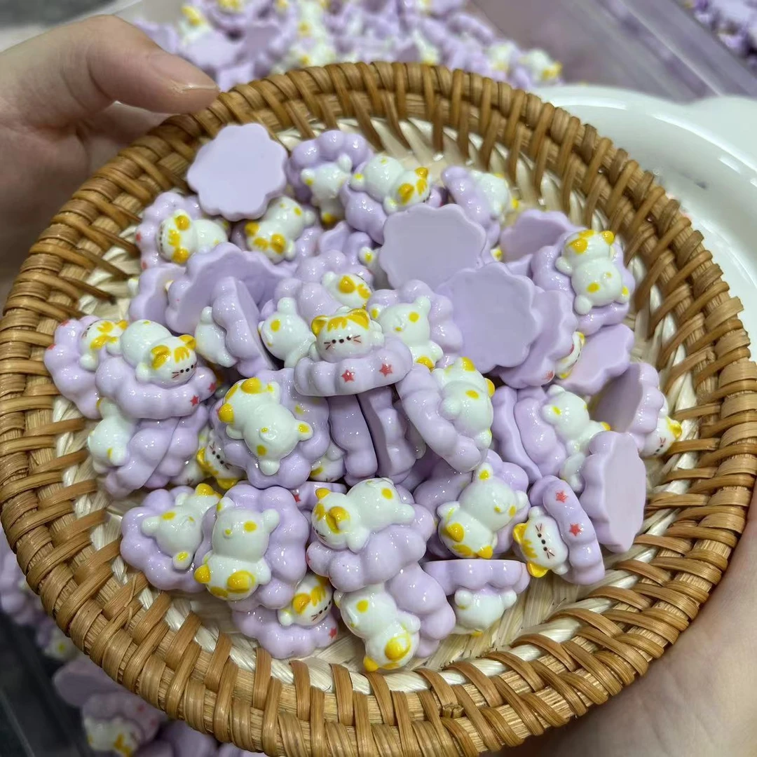 【师姐毒家定制】云端猫咪（紫色）树脂创意手工diy饰品配件