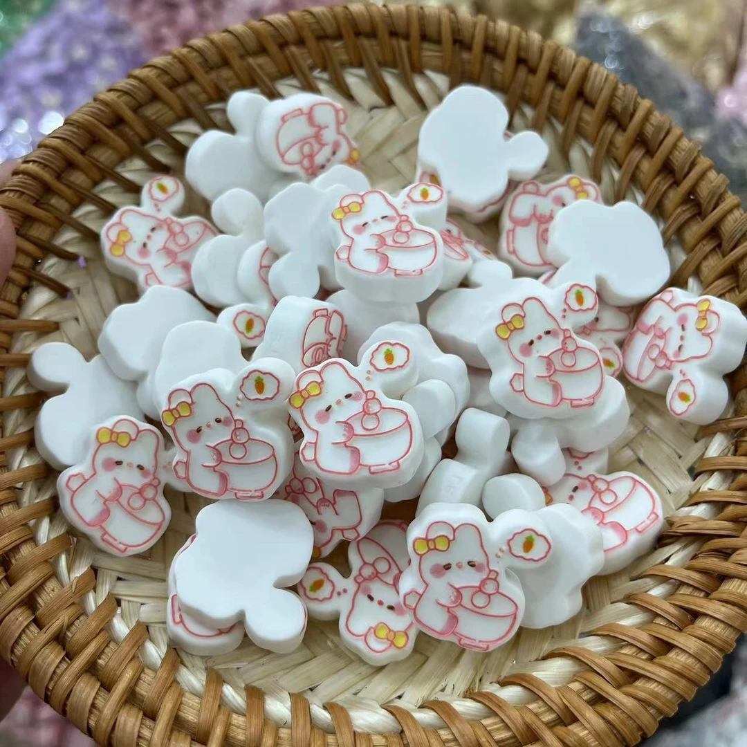 【师姐毒家定制】 线条小兔（肤感粉色）树脂手工diy饰品配件
