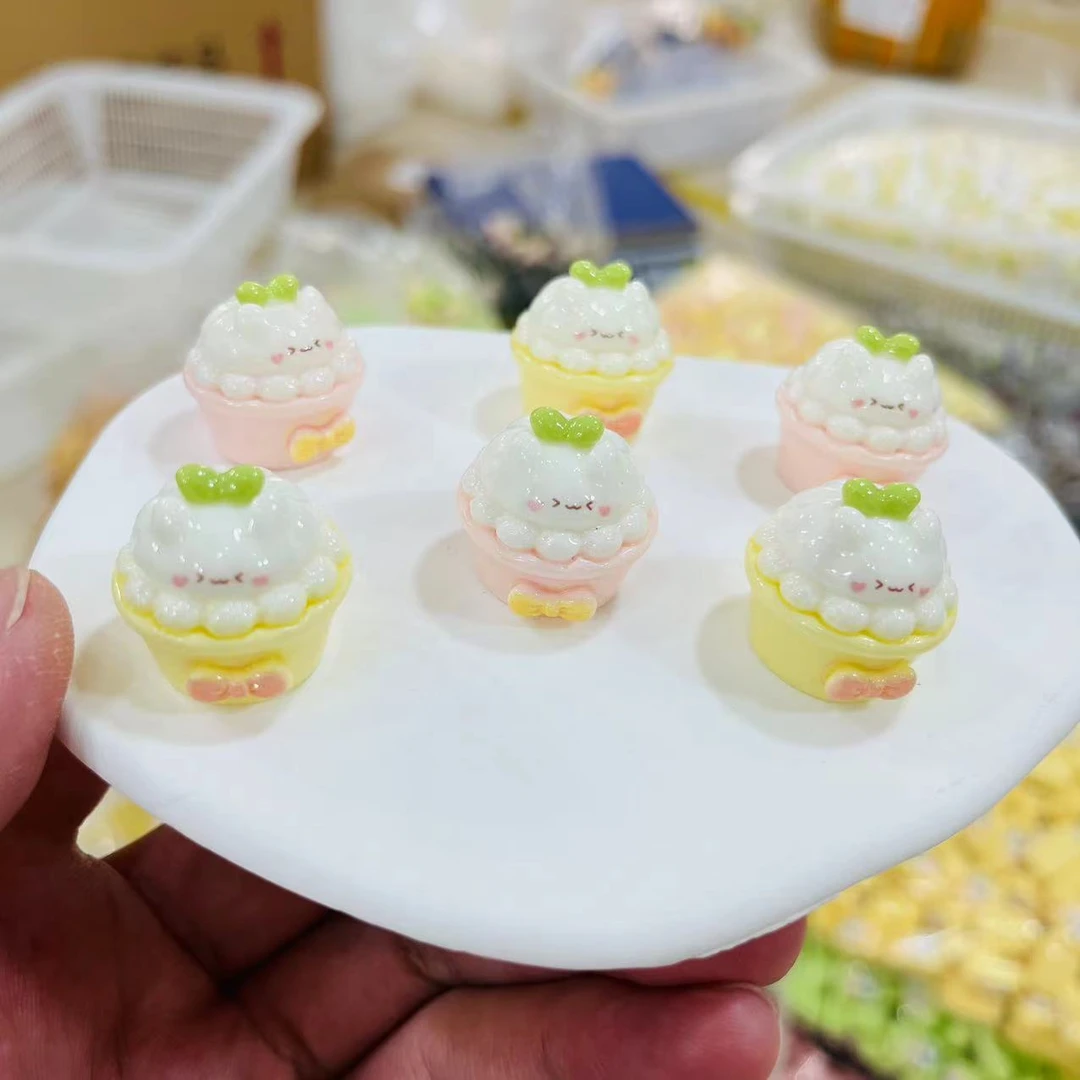 【师姐毒家定制】立体香草猫咪酸奶杯（2色混）树脂手工diy饰品配件