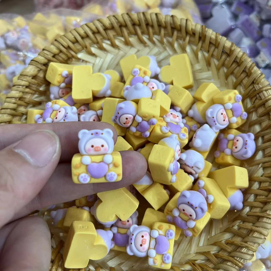 【师姐毒家定制】 表白猪（肤感紫色）树脂手工diy饰品配件
