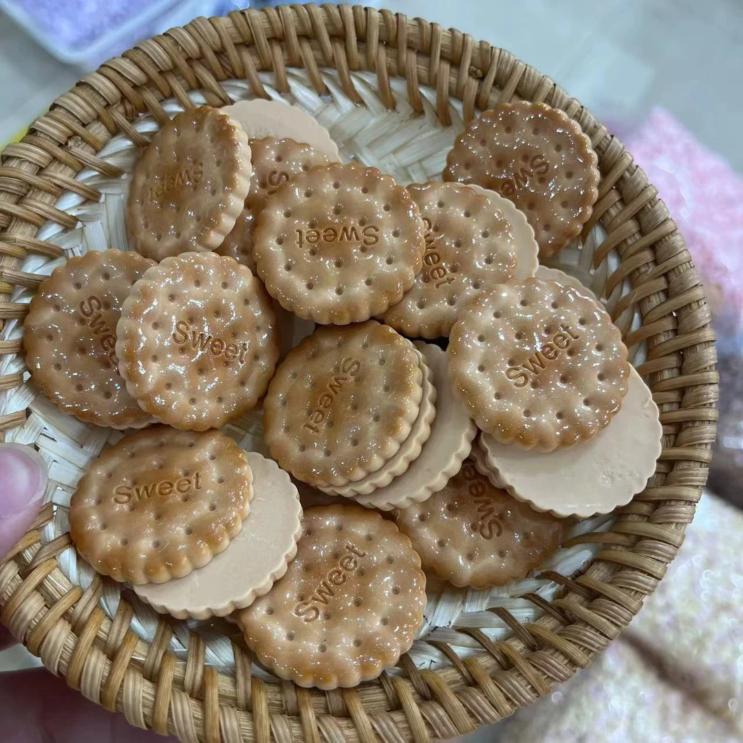【师姐毒家定制】sweet大饼干（圆形咖啡色）树脂创意手工diy饰品配件
