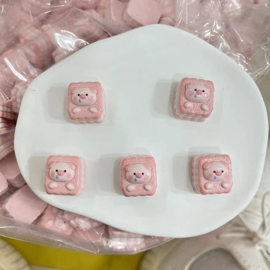 【师姐毒家定制】猪猪夹心饼干（粉色）树脂创意手工diy饰品配件