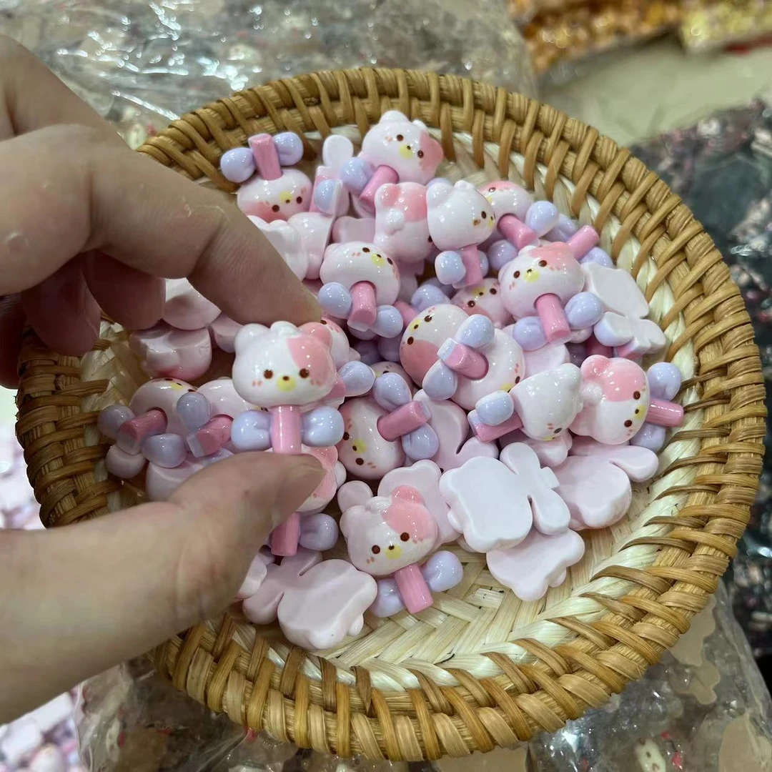 【师姐毒家定制】 熊熊气球花（粉紫色）树脂手工diy饰品配件