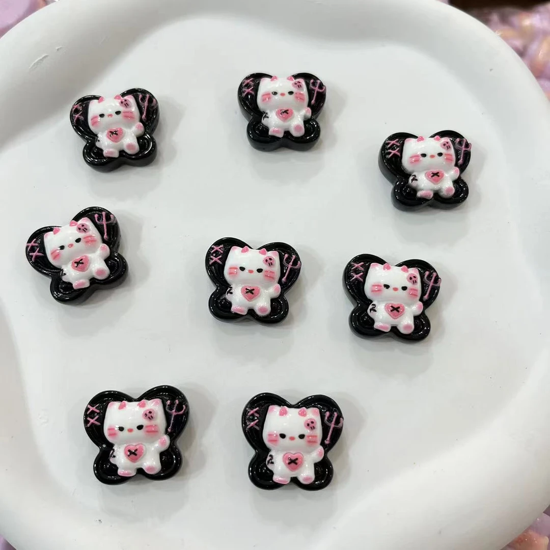【师姐毒家定制】恶魔猫咪（黑色）树脂创意手工diy饰品配件