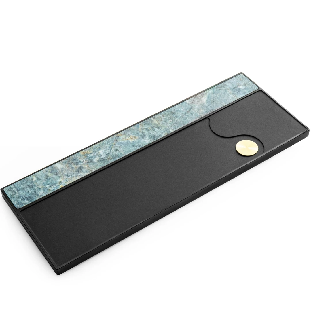 丛物天然乌金石家用茶盘新中式简约石茶台高档奢石干泡台岩板茶具