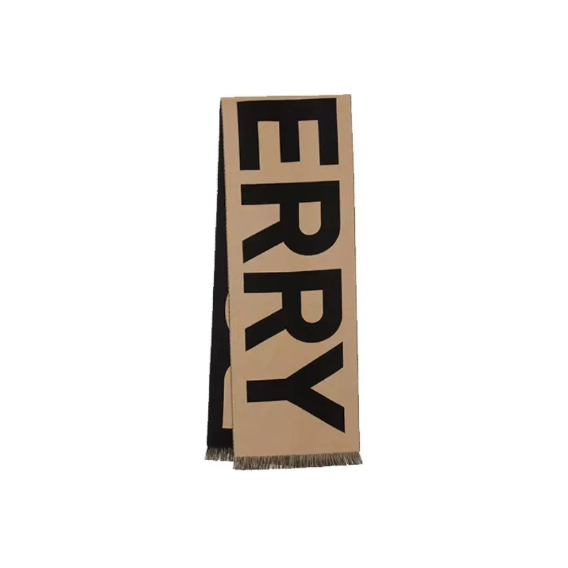 99新 BURBERRY/博柏利 巴宝莉徽标羊毛提花围巾