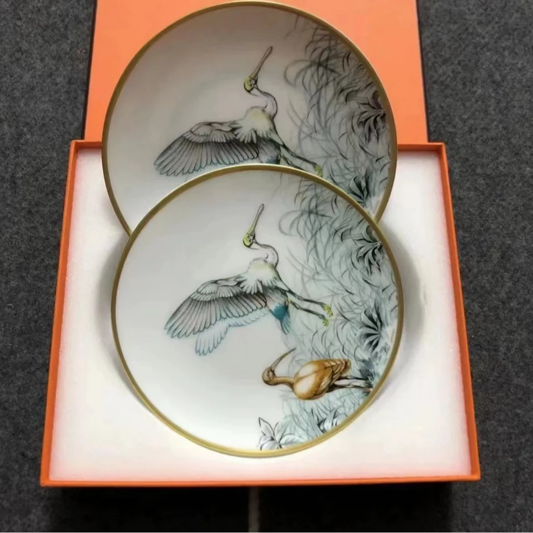 全新未使用 Hermes/爱马仕 赤道丛林 碟子 盘子14cm